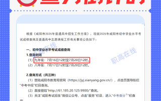 咸阳中考查分+填志愿必看!⏰超全指南