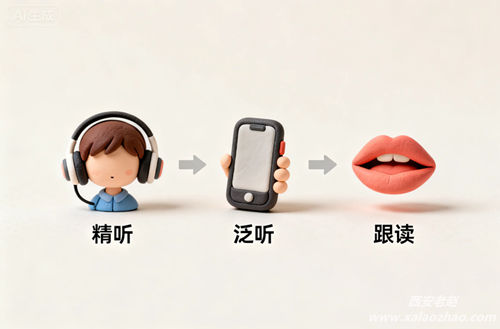 精听+泛听+跟读，三步提升听力
