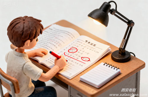 学生把期末卷子摊开，用红笔逐道圈出错题和丢分点