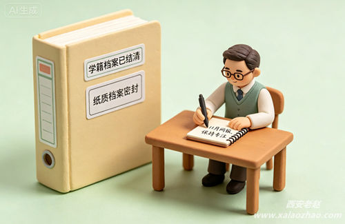 西安高考复读学籍与密封纸质档案处理流程示意图