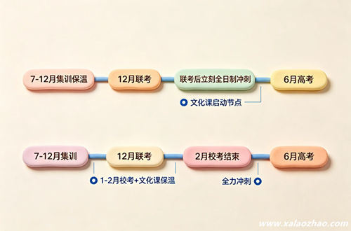 艺考生补文化课双时间线：联考后启动与校考后启动的全年安排对比