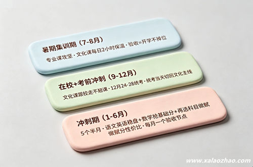 播音生文化课三段式节奏：暑期保温、在校跟进度、统考后冲刺，全程主线不断线