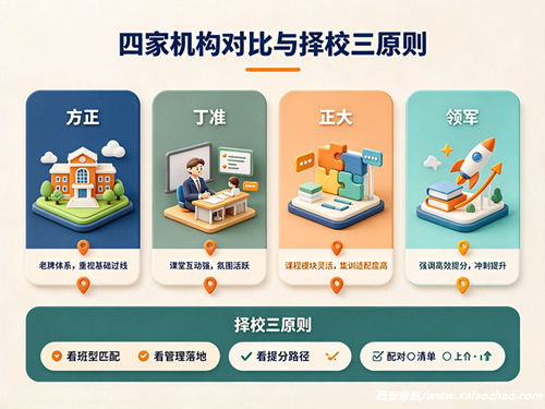 四家机构横向对比与择校三原则清单图