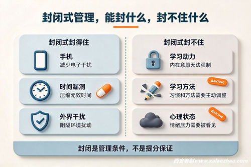 高三封闭式全日制集训能封住什么和不能封住什么对比图