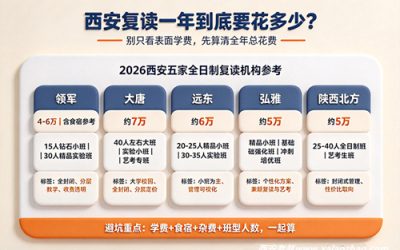 2026西安高考复读一年多少钱？5所全日制补习学校费用对比